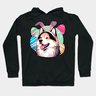 Karelian Bear Dog Celebrates Easter with Bunny Ears Hoodie